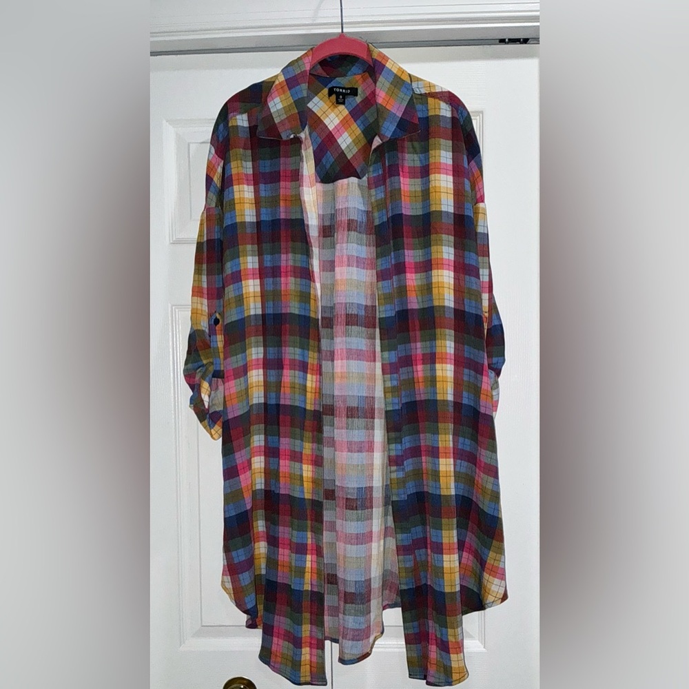 Torrid Multicolor Plaid Shirt